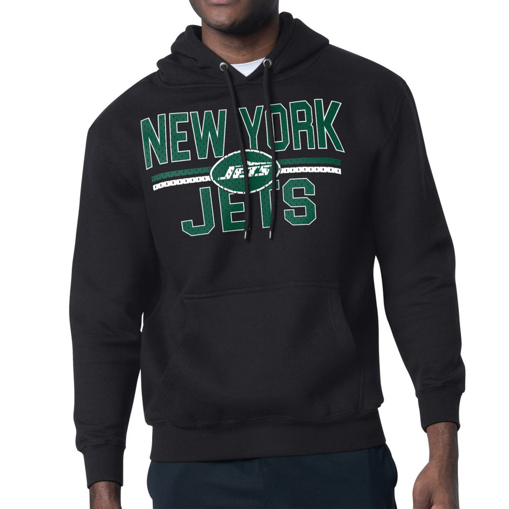 New York Jets Starter Unisex Team Mesh Print Graphic Tri-Blend Pullover Hoodie - Black outlet