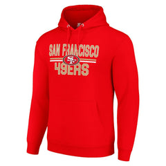San Francisco 49ers Starter Unisex Team Mesh Print Graphic Tri-Blend Pullover Hoodie - Scarlet for sale