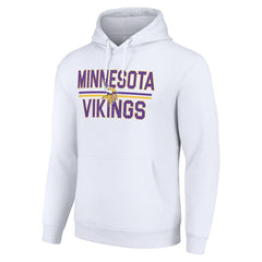 Minnesota Vikings Starter Unisex Team Mesh Print Graphic Tri-Blend Pullover Hoodie - White discount