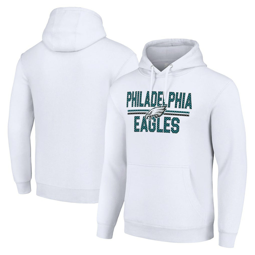 Philadelphia Eagles Starter Unisex Team Mesh Print Graphic Tri-Blend Pullover Hoodie - White cheap