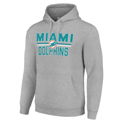 Miami Dolphins Starter Unisex Team Mesh Print Graphic Tri-Blend Pullover Hoodie - Heather Gray cheap