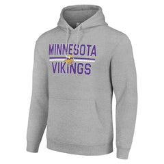 Minnesota Vikings Starter Unisex Team Mesh Print Graphic Tri-Blend Pullover Hoodie - Heather Gray cheap