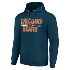Chicago Bears Starter Unisex Team Mesh Print Graphic Tri-Blend Pullover Hoodie - Navy discount