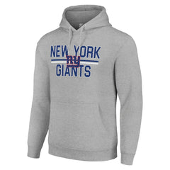 New York Giants Starter Unisex Team Mesh Print Graphic Tri-Blend Pullover Hoodie - Heather Gray for sale