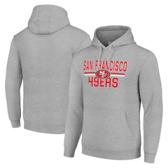 San Francisco 49ers Starter Unisex Team Mesh Print Graphic Tri-Blend Pullover Hoodie - Heather Gray cheap
