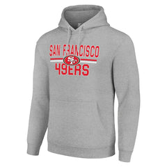 San Francisco 49ers Starter Unisex Team Mesh Print Graphic Tri-Blend Pullover Hoodie - Heather Gray cheap
