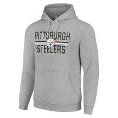 Pittsburgh Steelers Starter Unisex Team Mesh Print Graphic Tri-Blend Pullover Hoodie - Heather Gray online