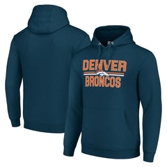 Denver Broncos Starter Unisex Team Mesh Print Graphic Tri-Blend Pullover Hoodie - Navy cheap