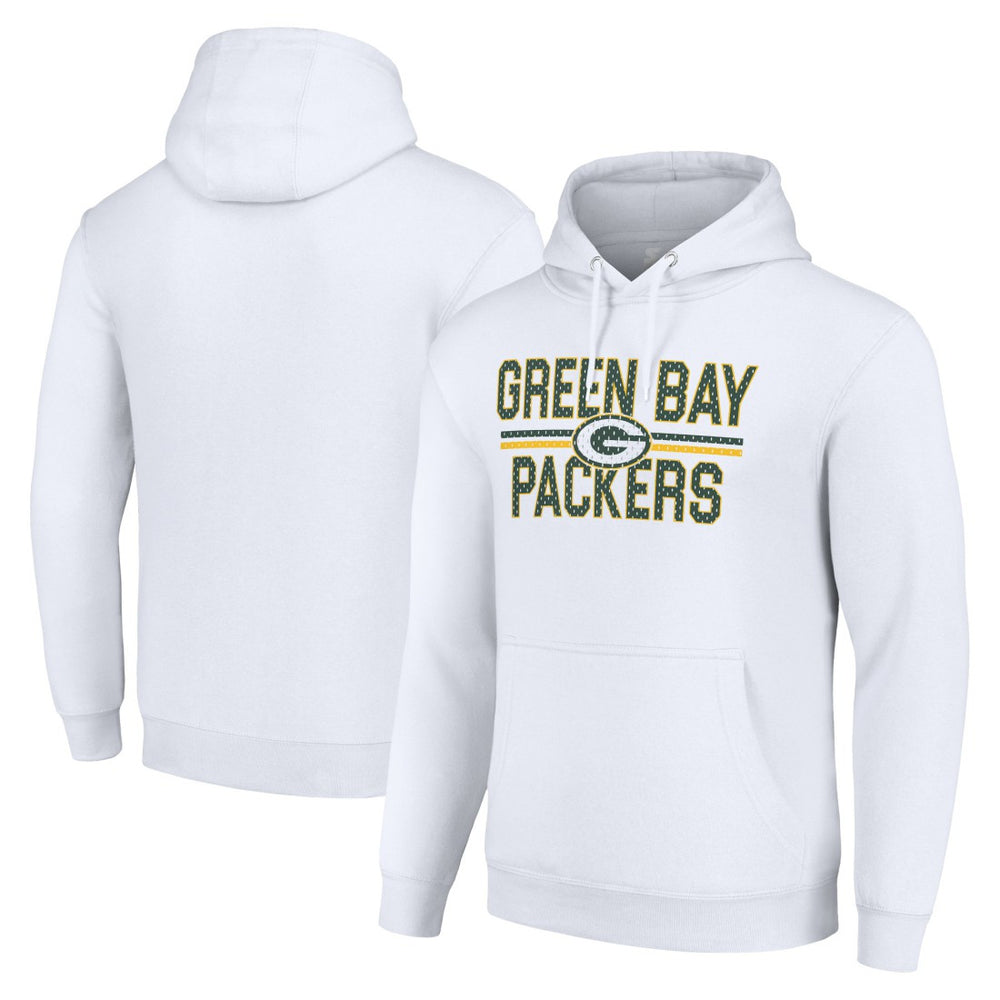 Green Bay Packers Starter Unisex Team Mesh Print Graphic Tri-Blend Pullover Hoodie - White for sale