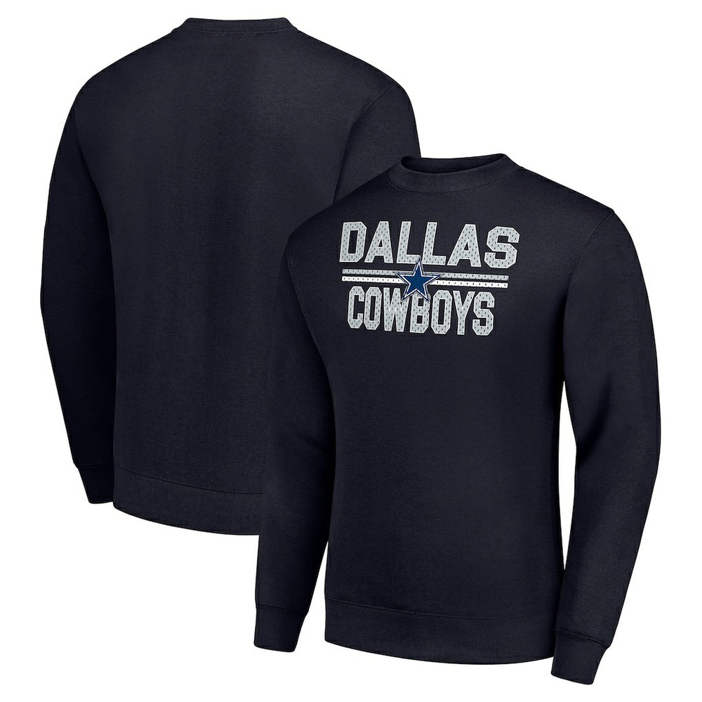 Dallas Cowboys Starter Team Mesh Print Graphic Pullover Sweatshirt - Navy cheap