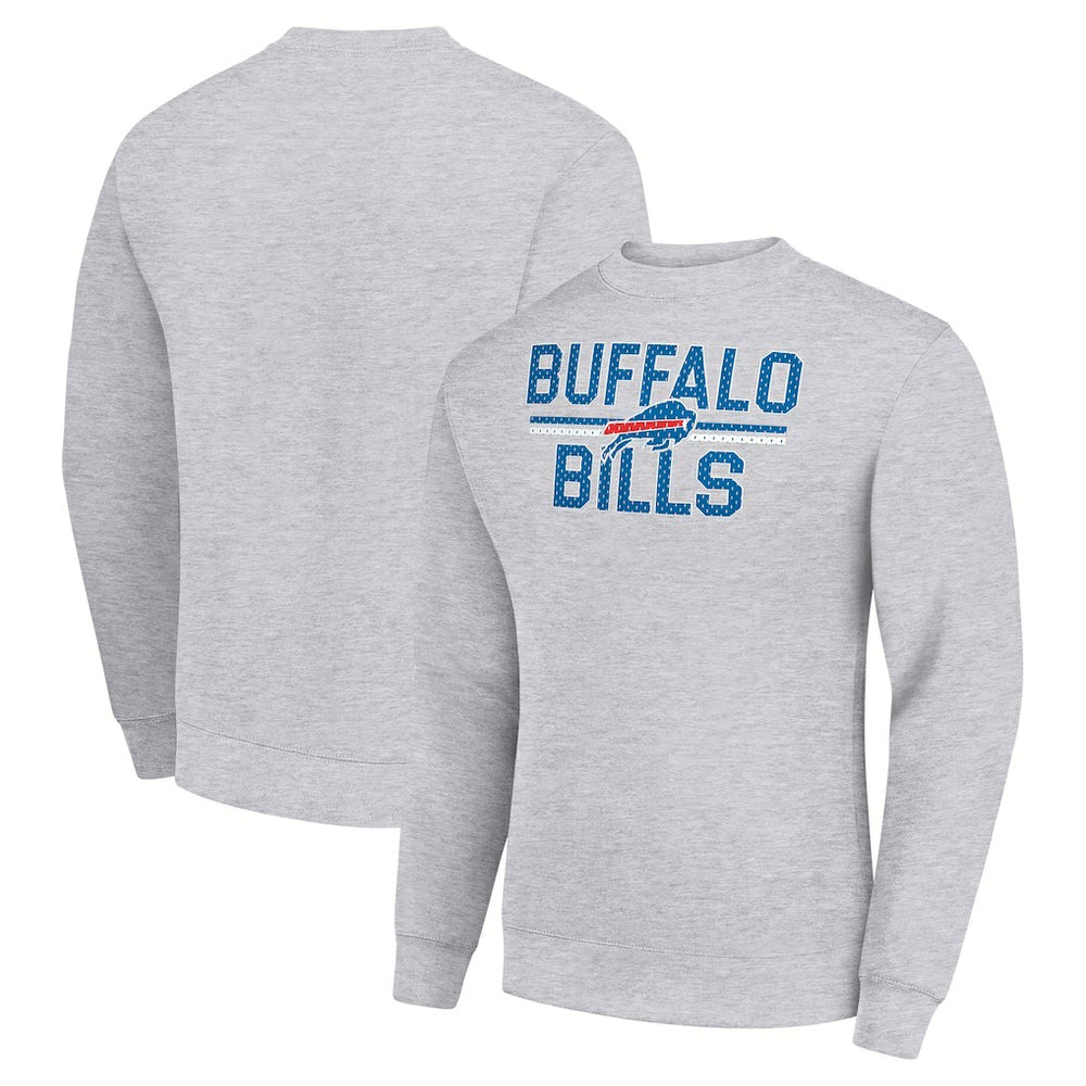 Buffalo Bills Starter Team Mesh Print Graphic Pullover Sweatshirt - Heather Gray on sale