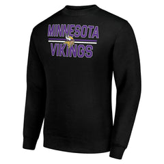 Minnesota Vikings Starter Team Mesh Print Graphic Pullover Sweatshirt - Black for sale