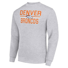 Denver Broncos Starter Team Mesh Print Graphic Pullover Sweatshirt - Heather Gray for sale