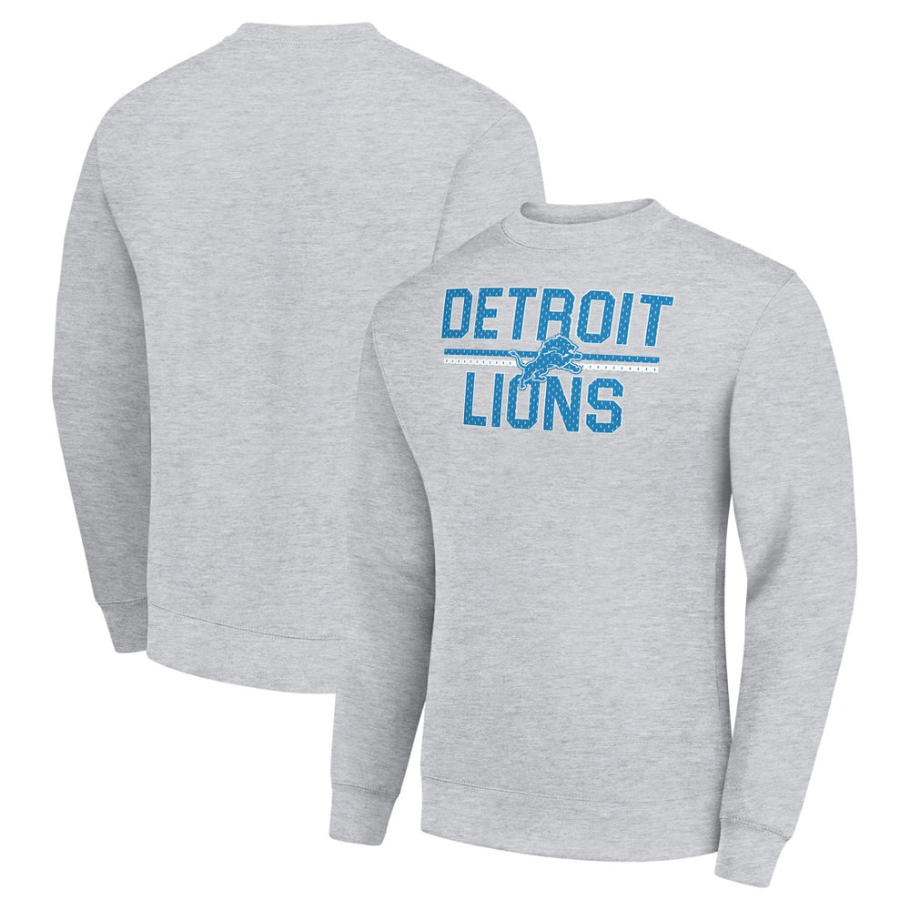 Detroit Lions Starter Team Mesh Print Graphic Pullover Sweatshirt - Heather Gray on sale