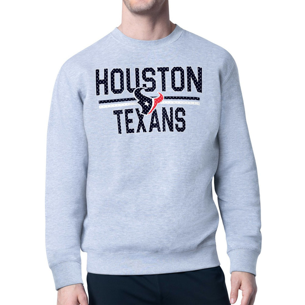 Houston Texans Starter Team Mesh Print Graphic Pullover Sweatshirt - Heather Gray sale