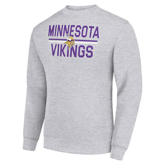 Minnesota Vikings Starter Team Mesh Print Graphic Pullover Sweatshirt - Heather Gray cheap