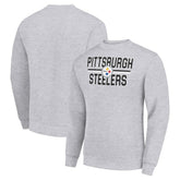Pittsburgh Steelers Starter Team Mesh Print Graphic Pullover Sweatshirt - Heather Gray for sale