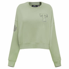 Texas Rangers Pro Standard Women's Neutral Oversized Boxy Cropped Pullover Sweatshirt - Green
