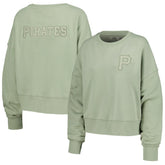 Pittsburgh Pirates Pro Standard Women's Neutral Oversized Boxy Cropped Pullover Sweatshirt - Green