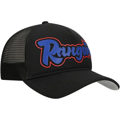 Texas Rangers Retro Bold A-Frame Trucker 9FORTY Adjustable Hat - Black | New Era