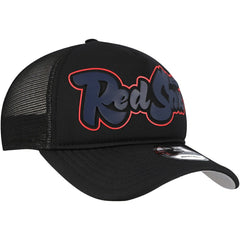 Boston Red Sox Retro Bold A-Frame Trucker 9FORTY Adjustable Hat - Black | New Era