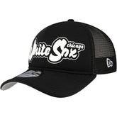 Chicago White Sox Retro Bold A-Frame Trucker 9FORTY Adjustable Hat - Black | New Era