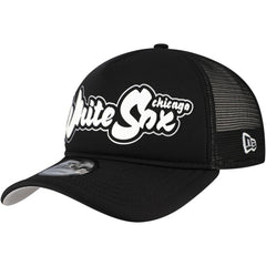 Chicago White Sox Retro Bold A-Frame Trucker 9FORTY Adjustable Hat - Black | New Era