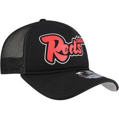 Cincinnati Reds Retro Bold A-Frame Trucker 9FORTY Adjustable Hat - Black | New Era
