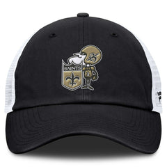 New Orleans Saints Basic Vintage Trucker Adjustable Hat - Black discount