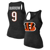 Joe Burrow Cincinnati Bengals Majestic Threads Women's Name & Number Tri-Blend Tank Top - Black discount