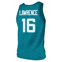 Trevor Lawrence Jacksonville Jaguars Majestic Threads Tri-Blend Player Name & Number Tank Top - Teal outlet