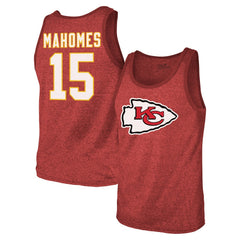 Patrick Mahomes Kansas City Chiefs Majestic Threads Tri-Blend Player Name & Number Tank Top - Red online