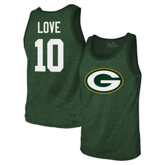 Jordan Love Green Bay Packers Majestic Threads Tri-Blend Player Name & Number Tank Top - Green cheap