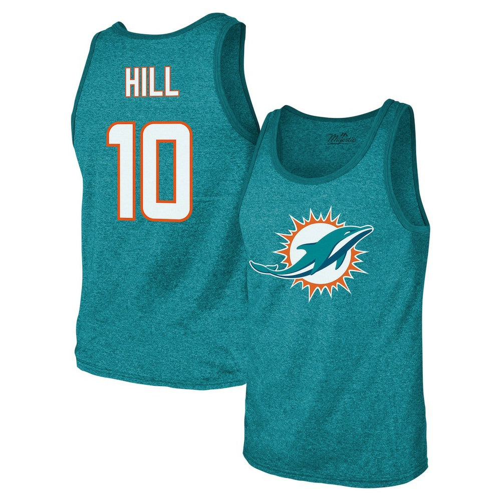 Tyreek Hill Miami Dolphins Majestic Threads Tri-Blend Player Name & Number Tank Top - Aqua discount