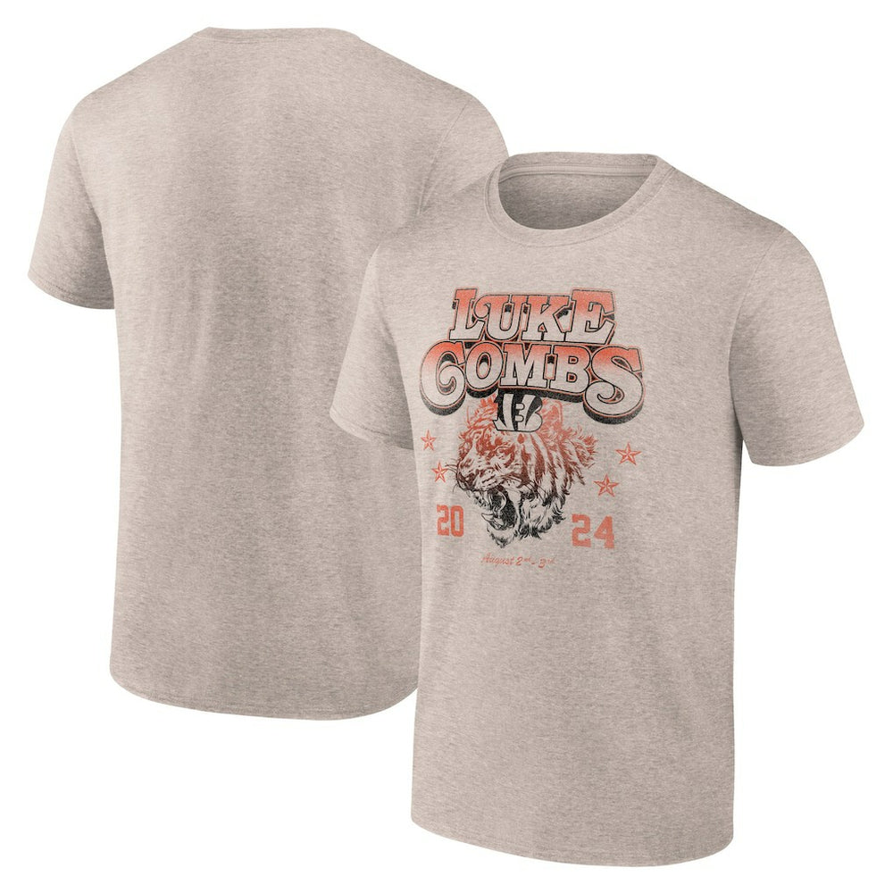 Luke Combs x Cincinnati Bengals Growin' Up and Gettin' Old Tour T-Shirt - Tan discount