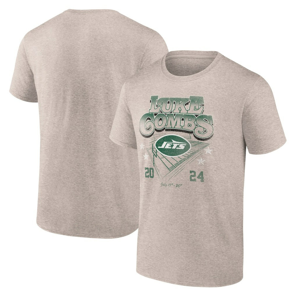 Luke Combs x New York Jets Growin' Up and Gettin' Old Tour T-Shirt - Tan on sale