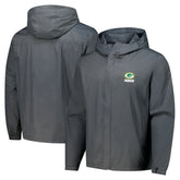 Green Bay Packers Dunbrooke Tropic Waterproof Packable Full-Zip Hoodie Jacket - Graphite on sale