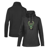Milwaukee Bucks Levelwear Women's Loop Core Funnel Neck Pullover Sweatshirt - Black on sale