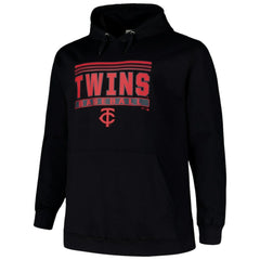 Minnesota Twins Stack Fleece Pullover Hoodie - Black