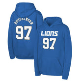 Aidan Hutchinson Detroit Lions Youth Mainliner Player Name & Number Pullover Hoodie - Blue online
