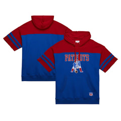 New England Patriots Off Field Vintage Logo Short Sleeve Pullover Hoodie - Royal outlet