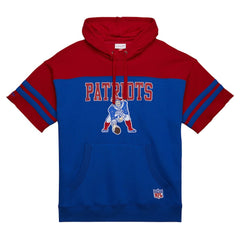 New England Patriots Off Field Vintage Logo Short Sleeve Pullover Hoodie - Royal outlet