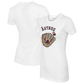 Houston Astros Tiny Turnip Women's Butterfly Glove T-Shirt - White