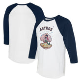 Houston Astros Tiny Turnip Unisex Mermaid 3/4-Sleeve Raglan T-Shirt - White/Navy