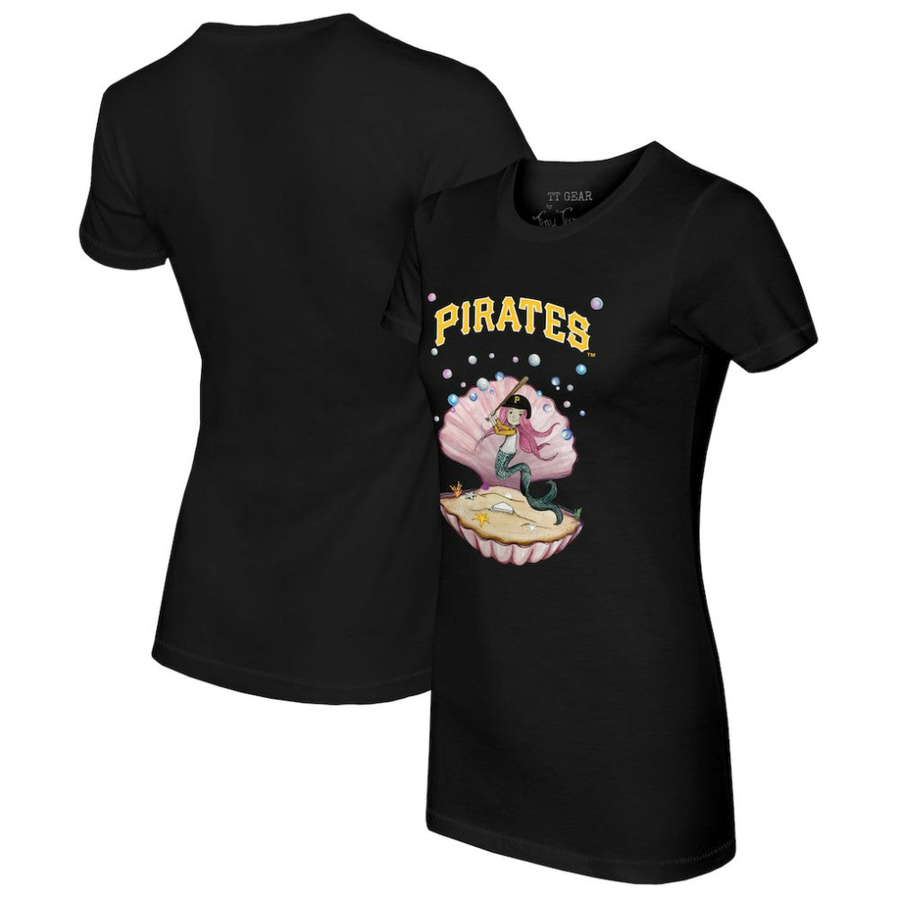 Pittsburgh Pirates Tiny Turnip Women's Mermaid T-Shirt - Black