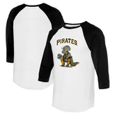 Pittsburgh Pirates Tiny Turnip Unisex Triceratops 3/4-Sleeve Raglan T-Shirt - White/Black