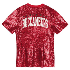 Tampa Bay Buccaneers Girls Youth Wordmark Sequin V-Neck Top - Red on sale