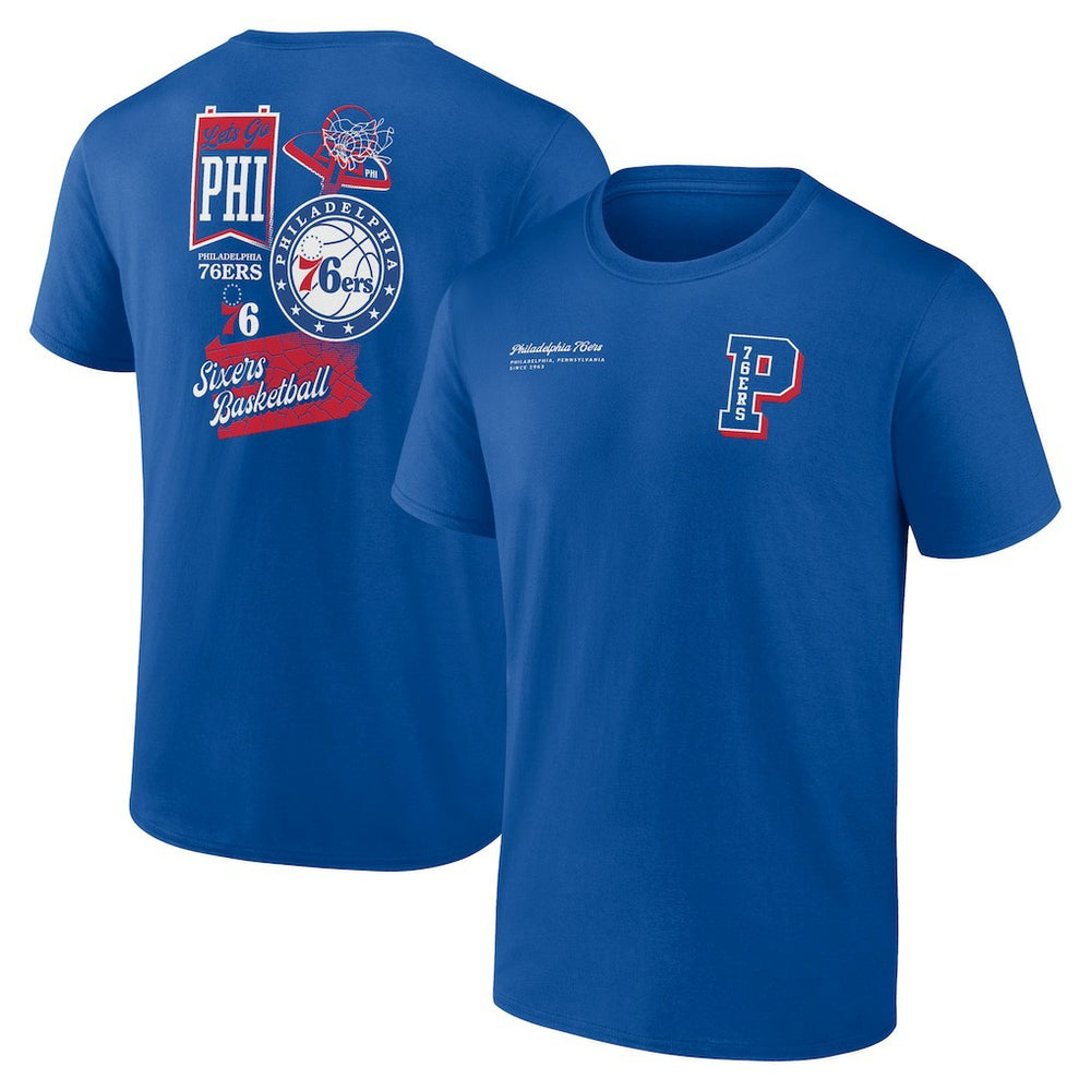 Philadelphia 76ers Split Zone T-Shirt - Royal online