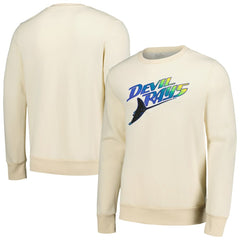 Tampa Bay Rays Majestic Threads Fleece Pullover Sweatshirt - Oatmeal