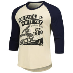 Chicago White Sox Majestic Threads Raglan 3/4-Sleeve T-Shirt - Cream/Navy